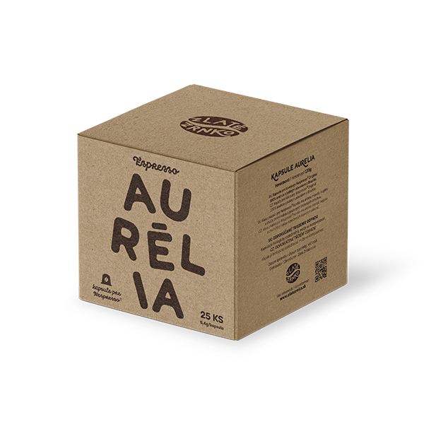 E-shop Kapsule Zlaté Zrnko pre kávovary Nespresso Original® - Aurélia (100% arabika, kompostovateľná kapsula) 25ks